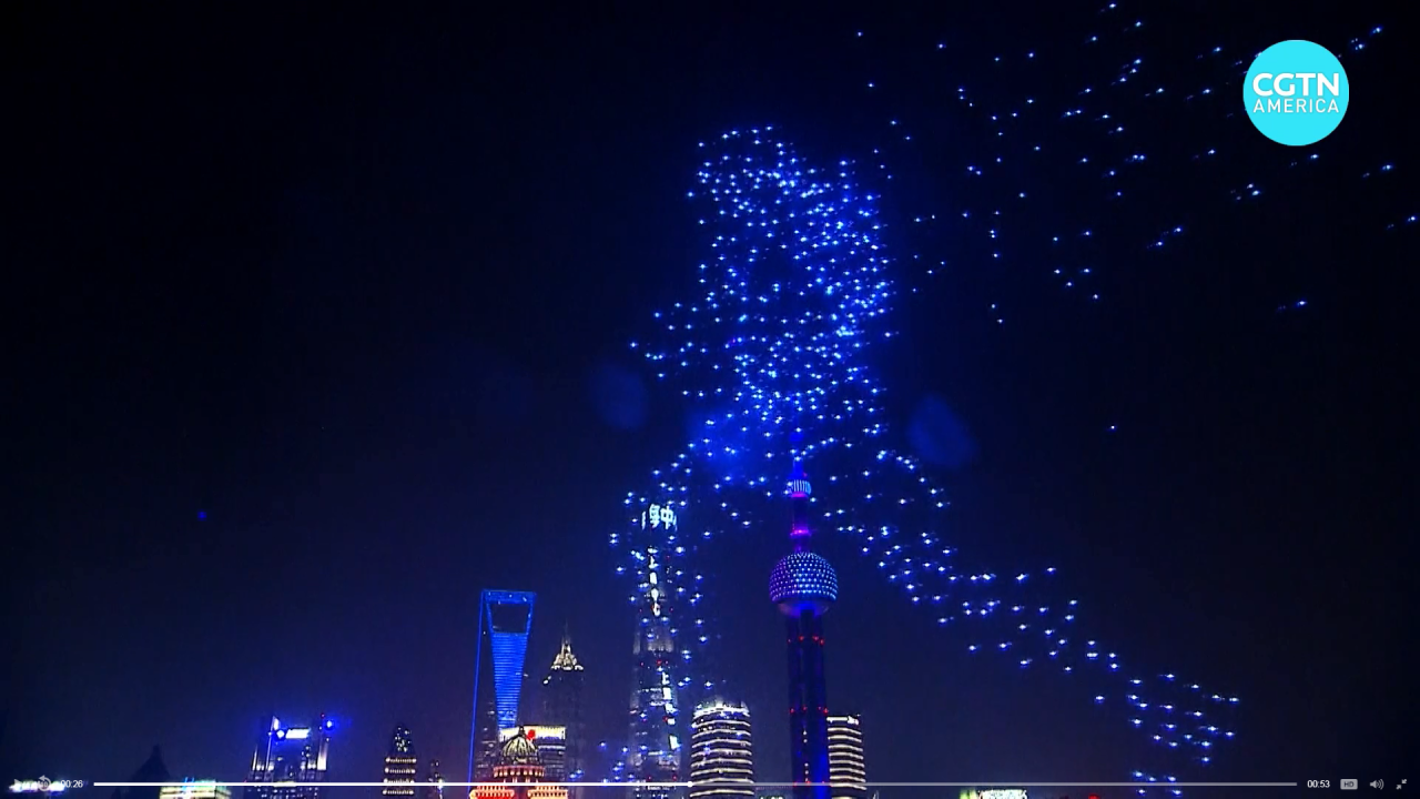 Fireworks drones cgtn